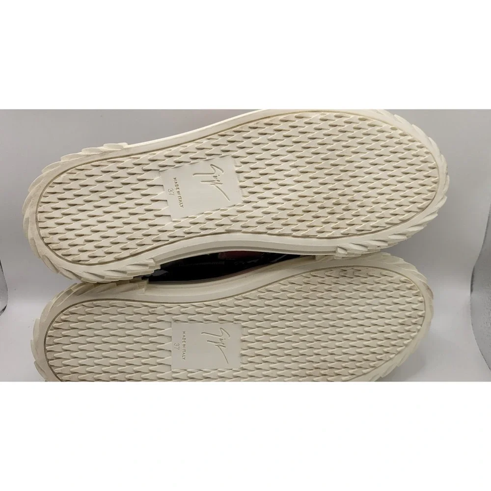 Multicolored Patchwork Trim Giuseppe Zanotti Blabber Lace Up Sneaker Size 37